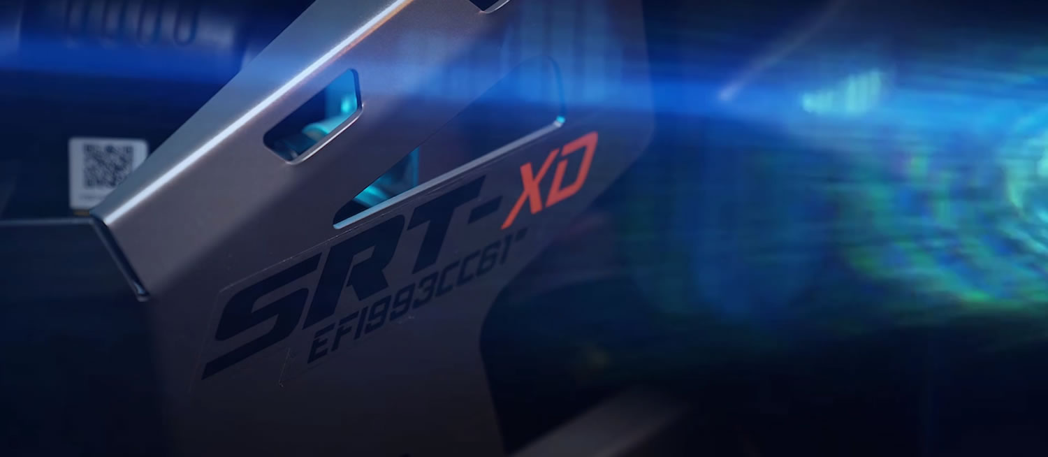 SRT-XD logo on side of Spartan zero turn